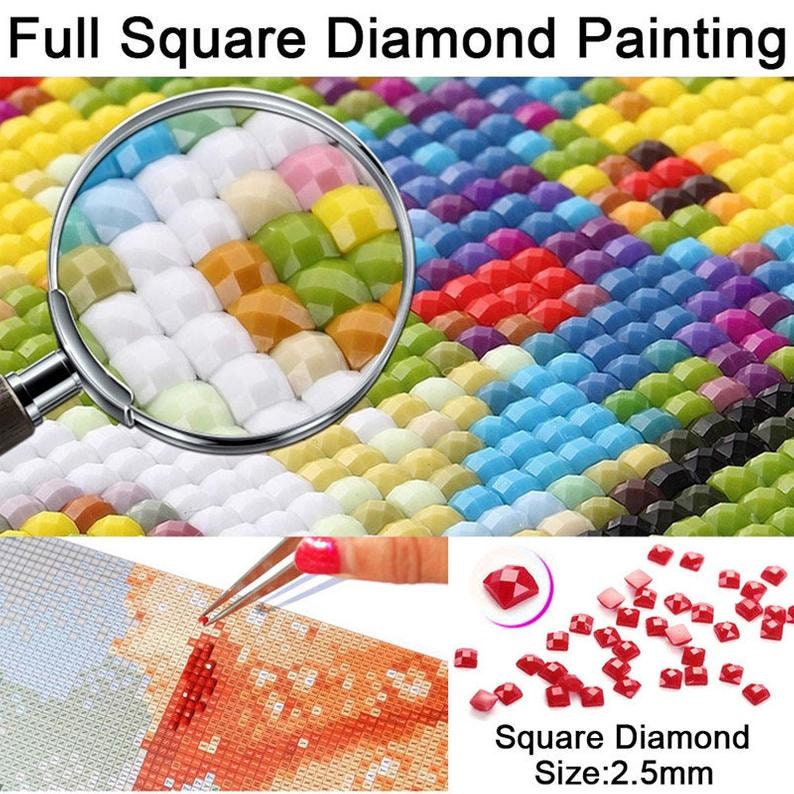 Loup | Kits complets de peinture diamant rond/carré | 40x80cm | 50x100cm