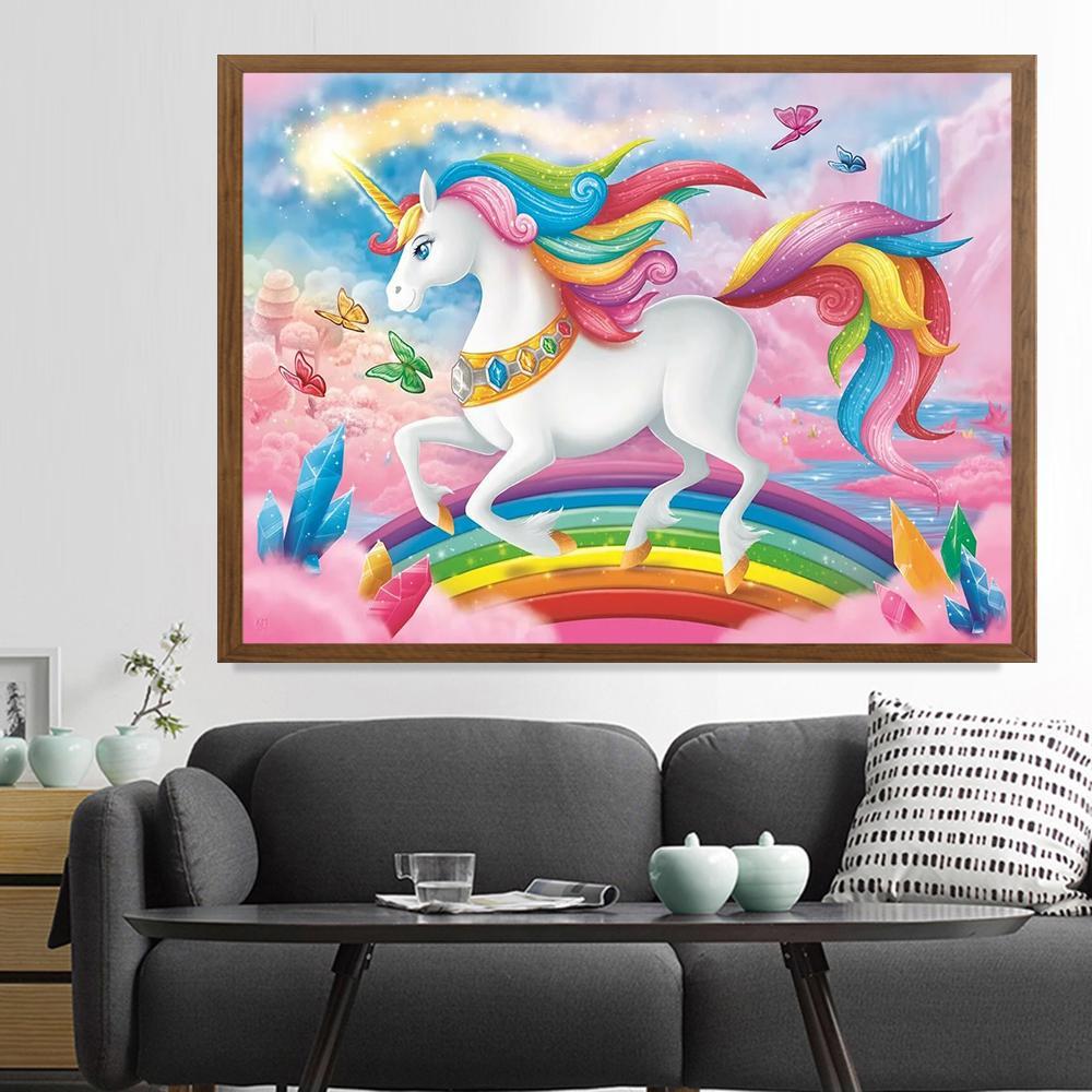 Licorne colorée | Kits complets de peinture au diamant rond