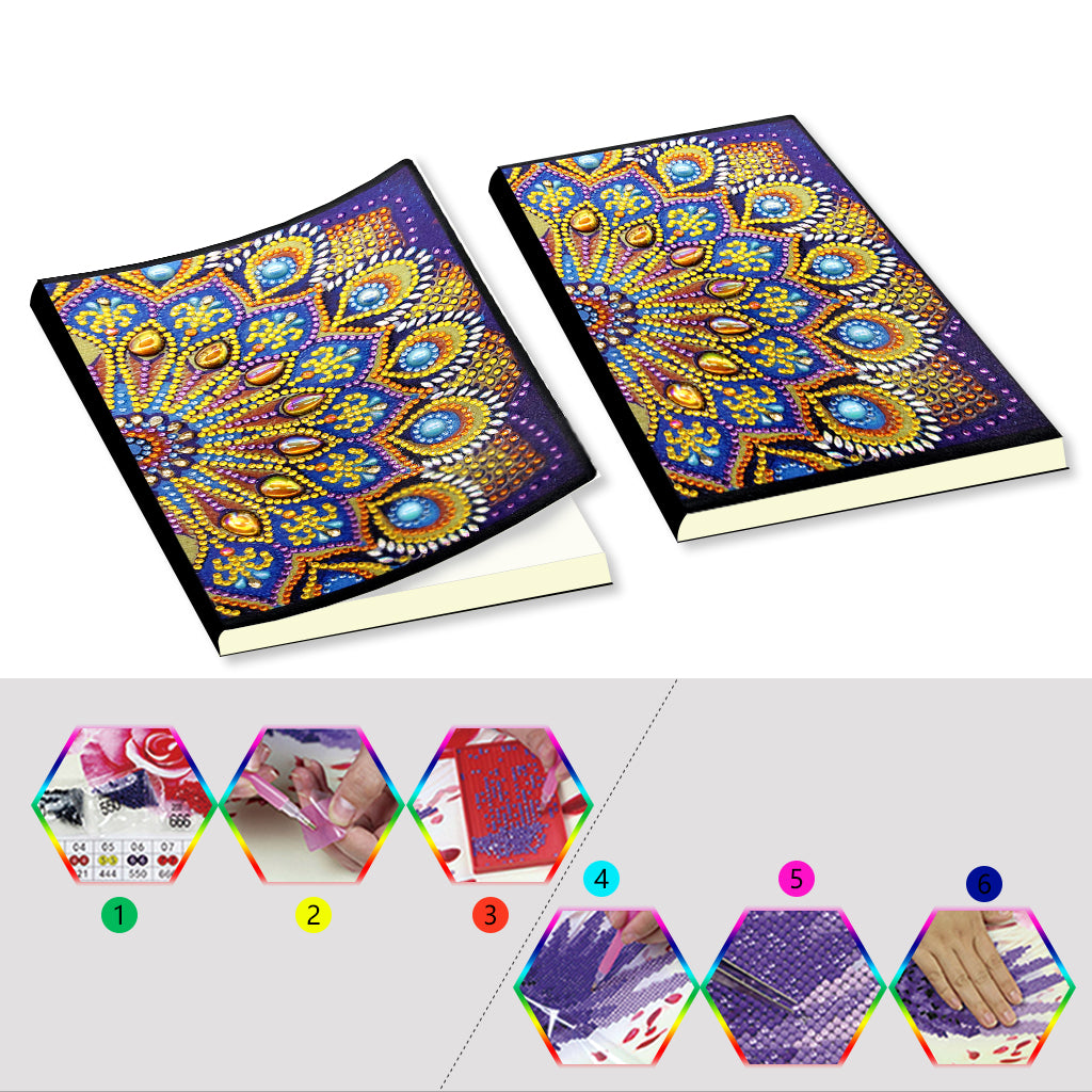 A5 5D Notebook DIY Part Special Shape Rhinestone Diary Book | Flower