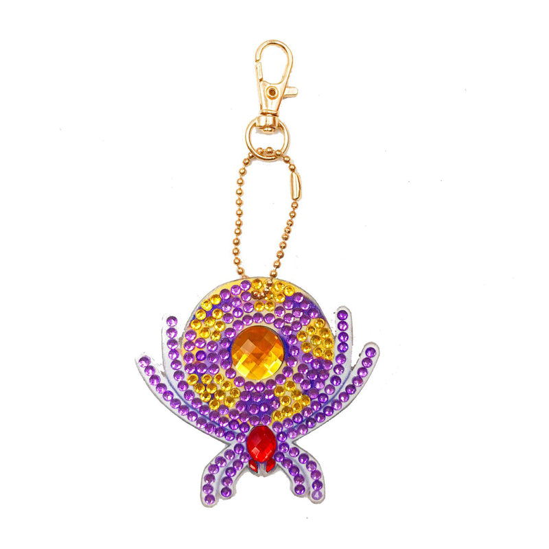 5pcs DIY Halloween Sets Special Shaped Full Drill Diamond Painting Key Chain with Key Ring Jewelry Gifts for Girl Bags
