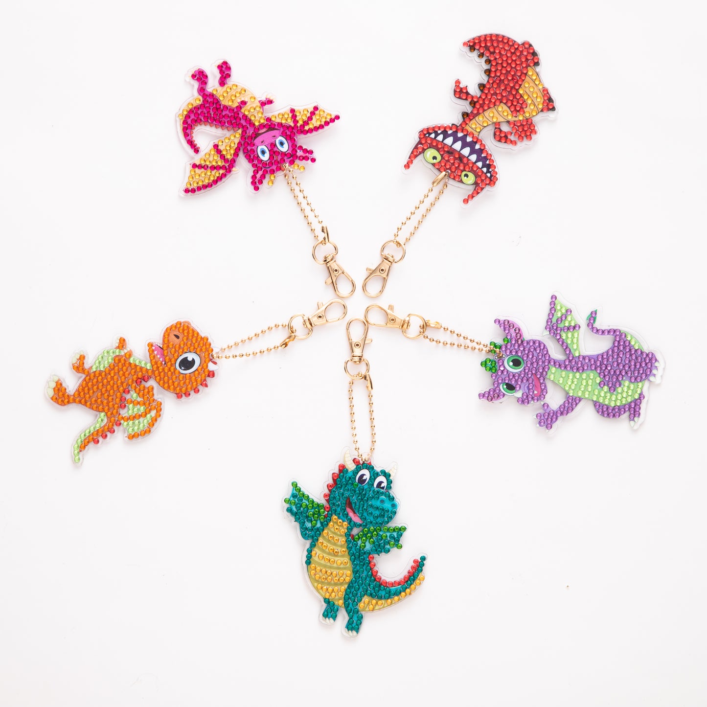 DIY keychain | Dragon | Double-sided | Five Piece Set