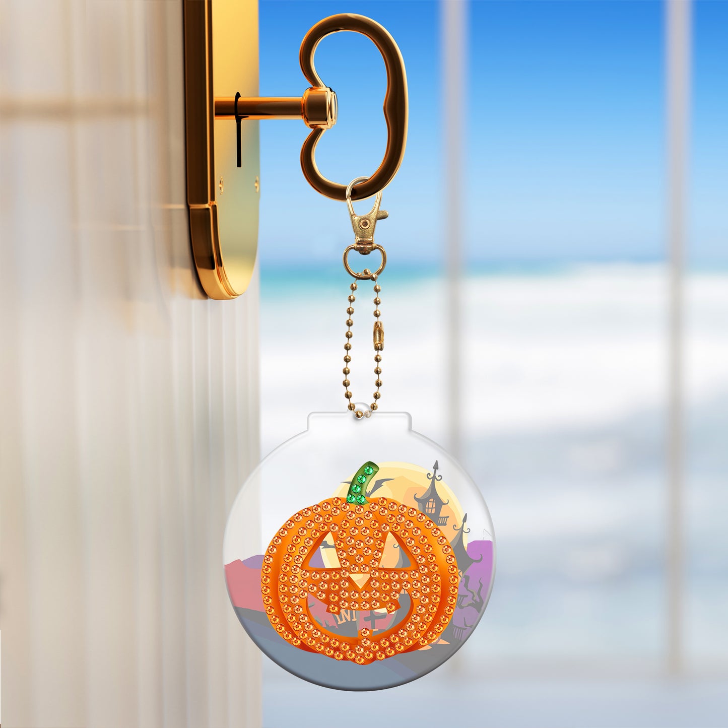 DIY keychain | Pumpkin Skull | Two Piece Set