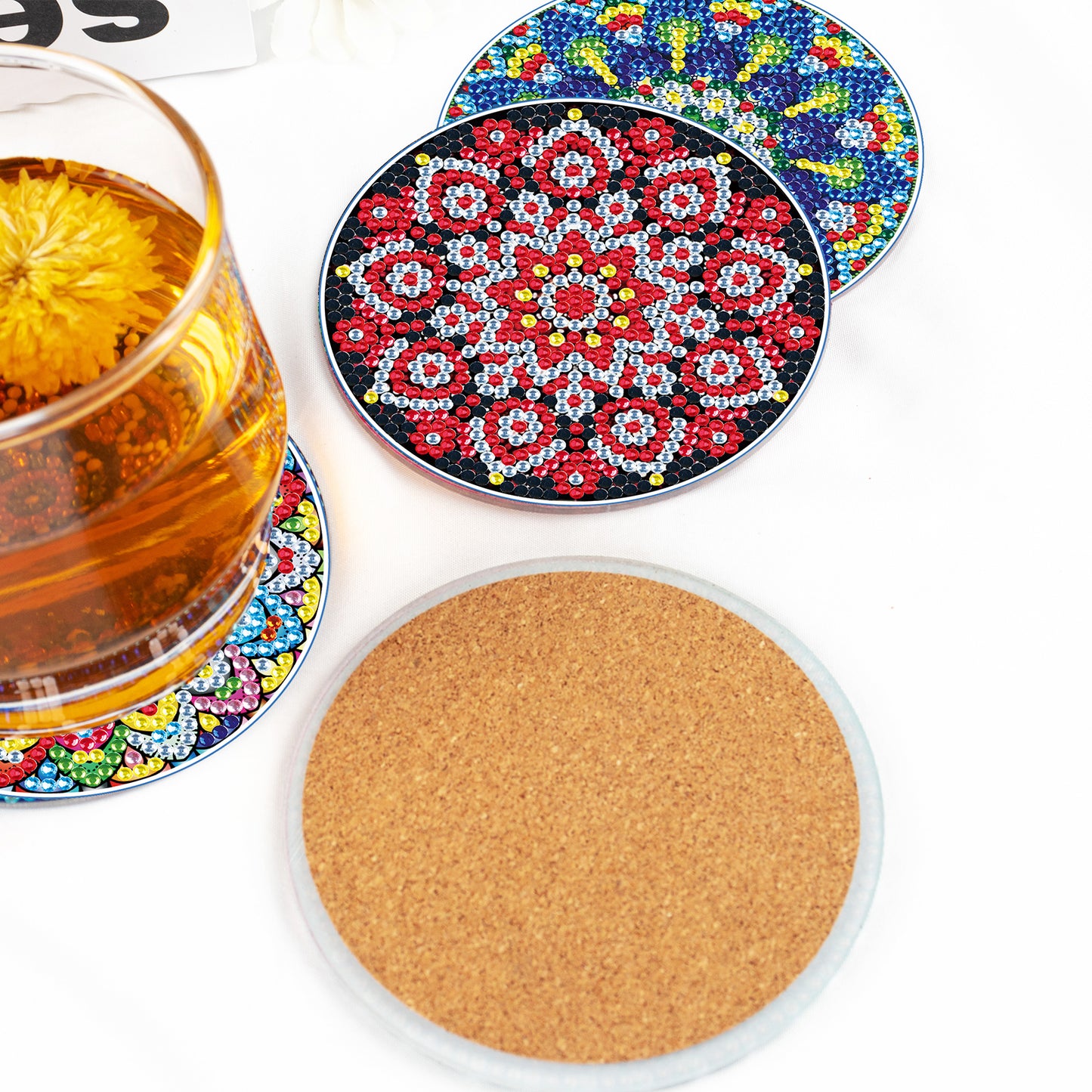 DIY Special Shaped Diamond Painting Coaster Flower