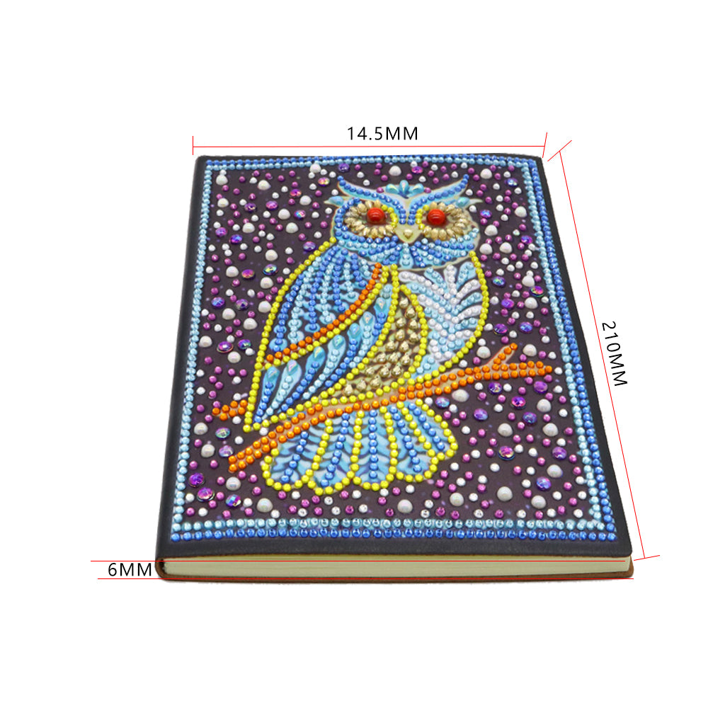 A5 5D Notebook DIY Partie Forme Spéciale Strass Journal Journal | Hibou