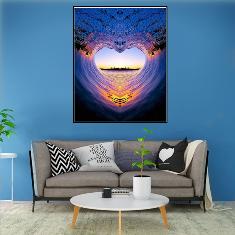 Heart shaped sunset | Full Round Diamond Painting Kits