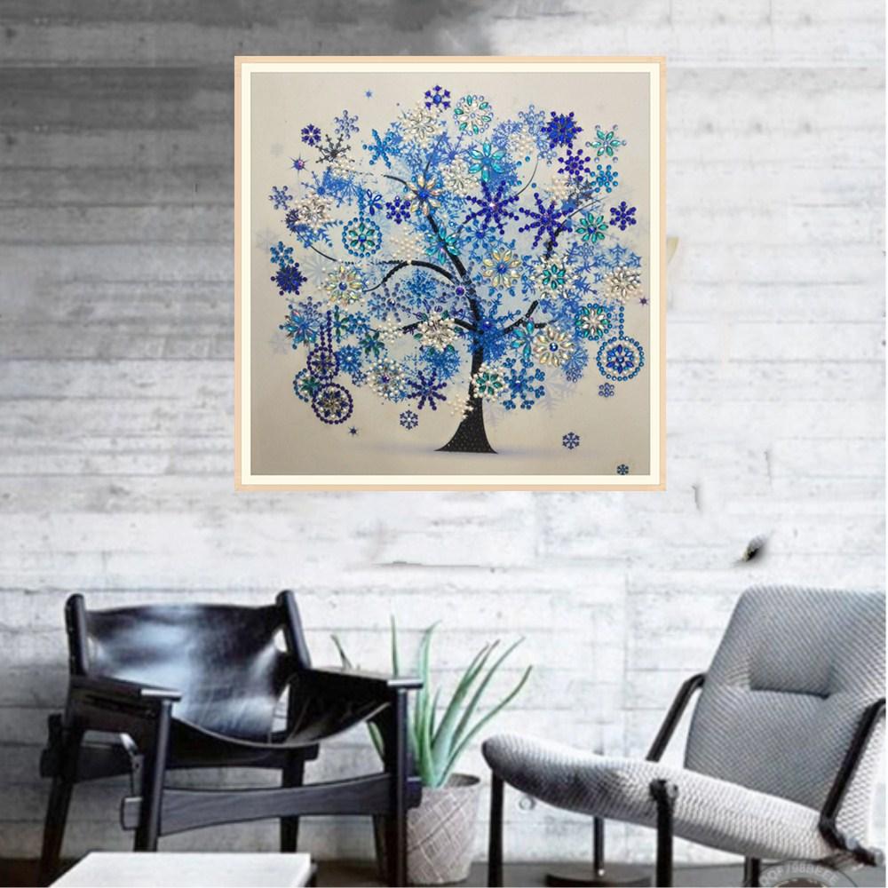 Four seasons tree winter | Special Shaped Diamond Painting Kits