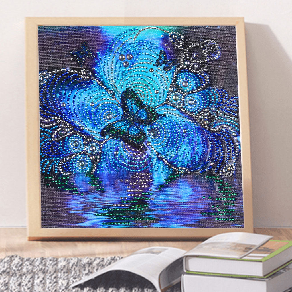 Flowers  Butterfly  | Crystal Rhinestone  | Full Round Diamond Painting Kits