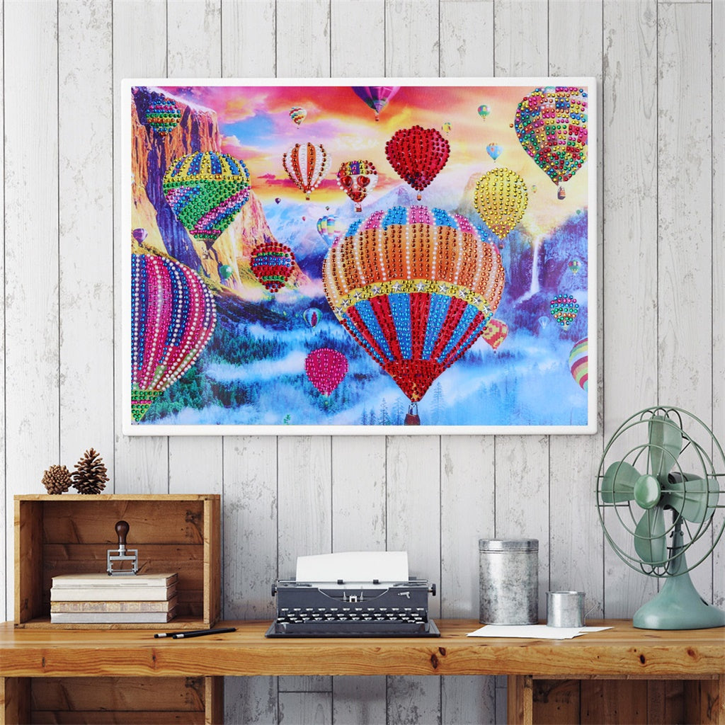 Hot Air Balloons  | Crystal Rhinestone  | Full Round Diamond Painting Kits