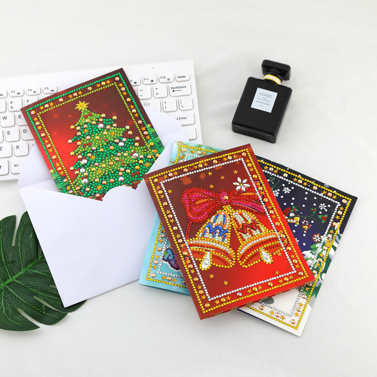 4 Pcs Set DIY Diamond Painting Christmas Greeting Cards