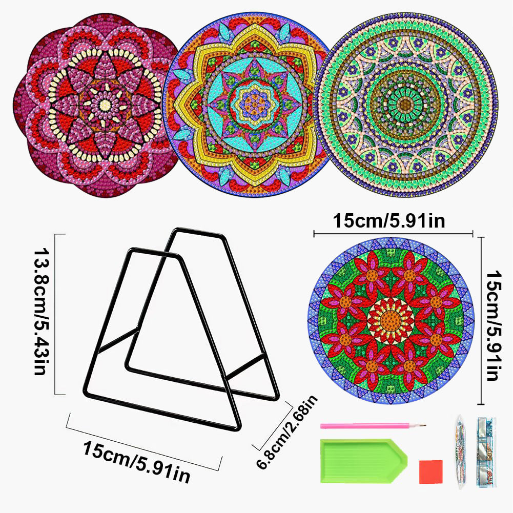 4PCS Diamond Painting Placemats Dish Mats | Mandala