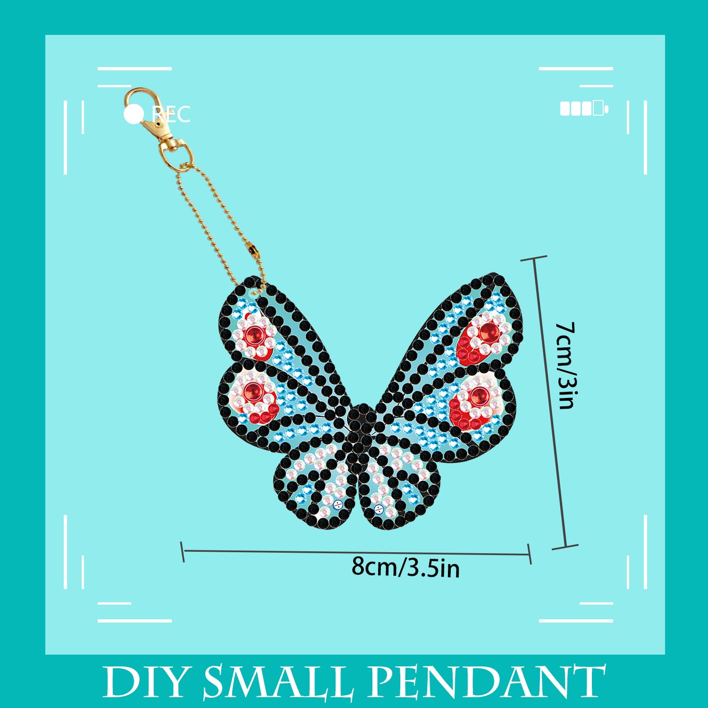 DIY keychain | Butterfly | Double-sided | Five Piece Set