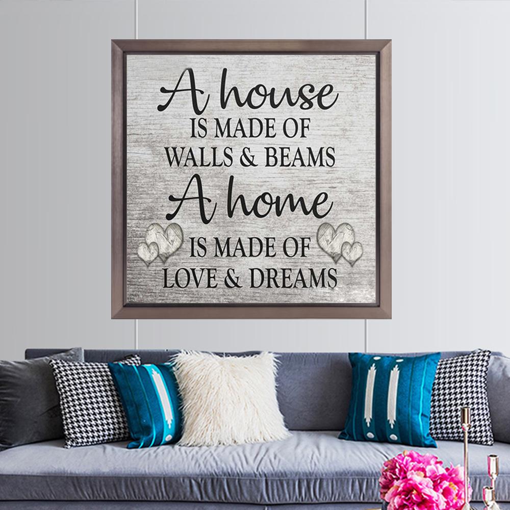 A House is made love&dream | Full Square Diamond Painting Kits