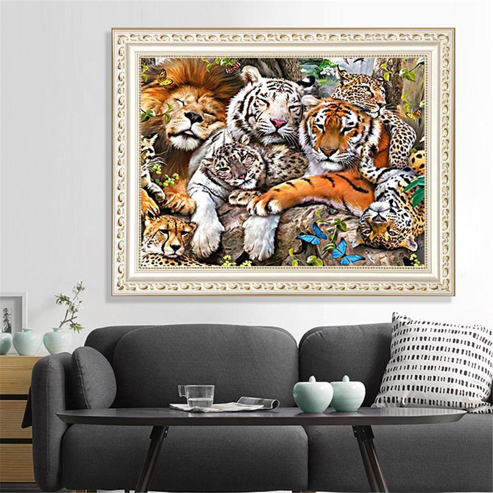 Löwe, Tiger, Leopard | Full Square Diamond Painting Kits