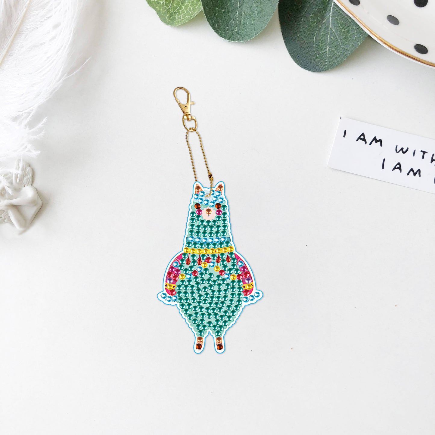 DIY keychain | Alpaca | Double-sided | Five Piece Set