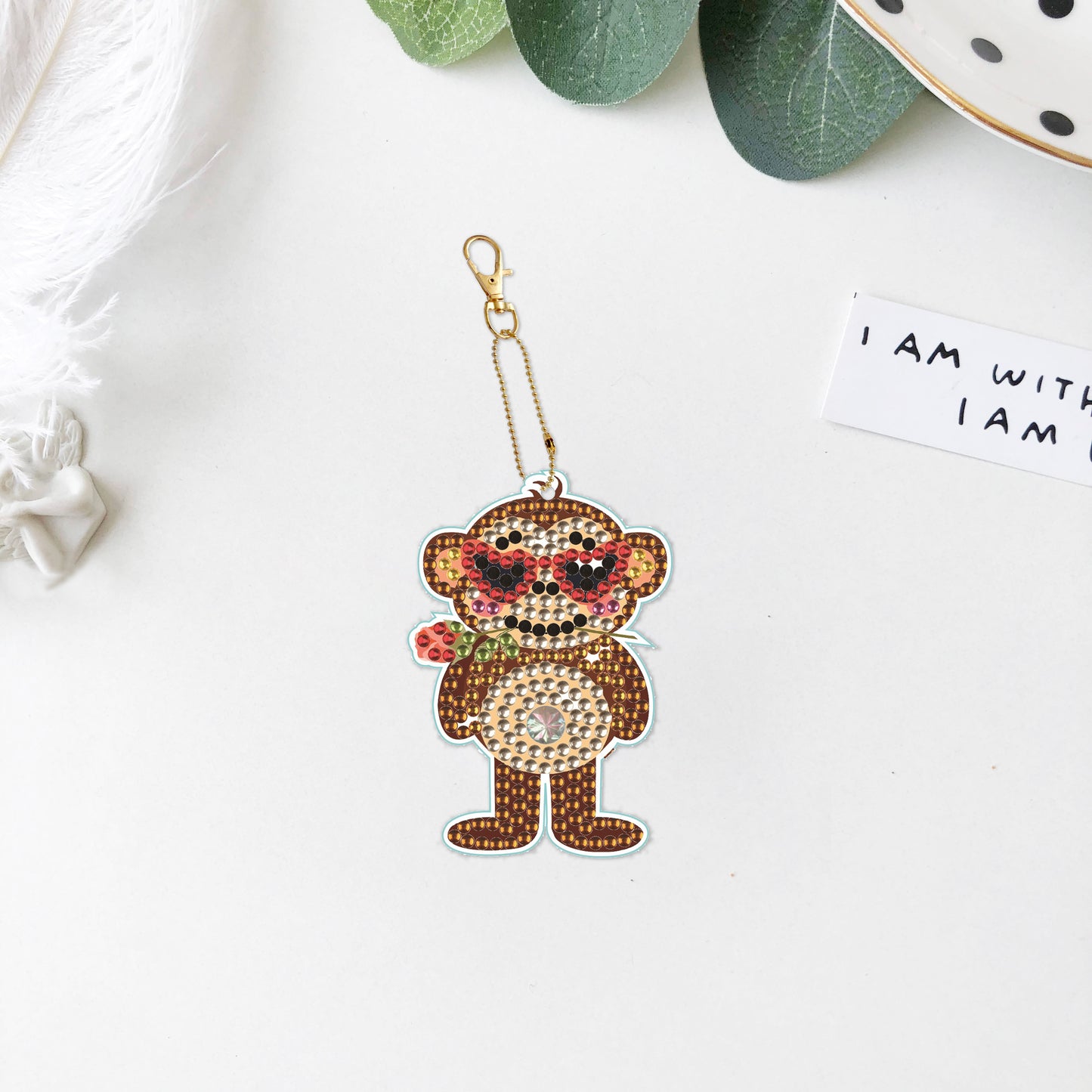 DIY keychain | Monkey | Double-sided | Five Piece Set