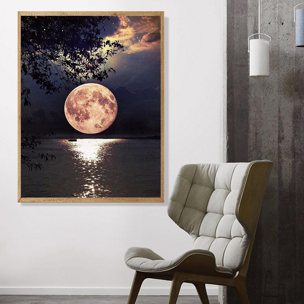 Moon on the lake  | Full Square Diamond Painting Kits