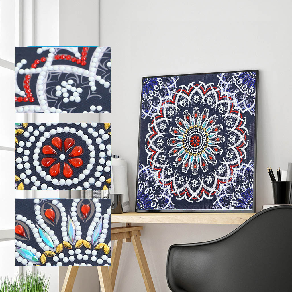 Abstract Art Mandala Flower | Luminous Diamond Painting Kits