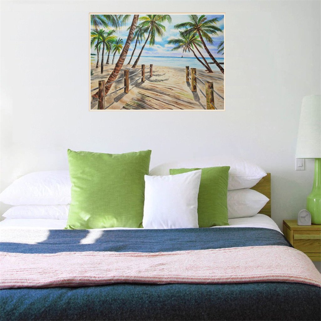 Plage de sable | Kit complet de peinture diamant rond cactus