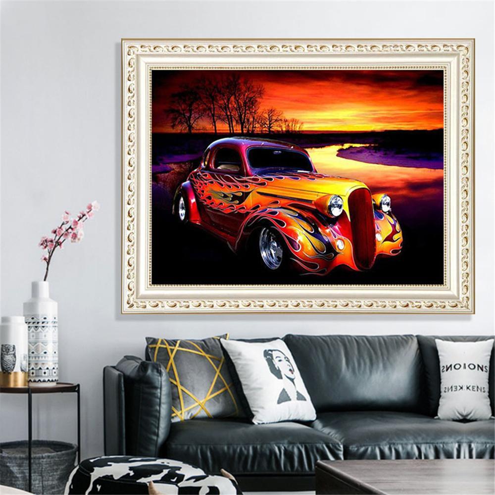 Fire Car  | Full Square Diamond Painting Kits