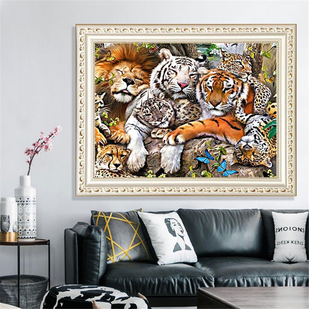 Löwe, Tiger, Leopard | Full Square Diamond Painting Kits 