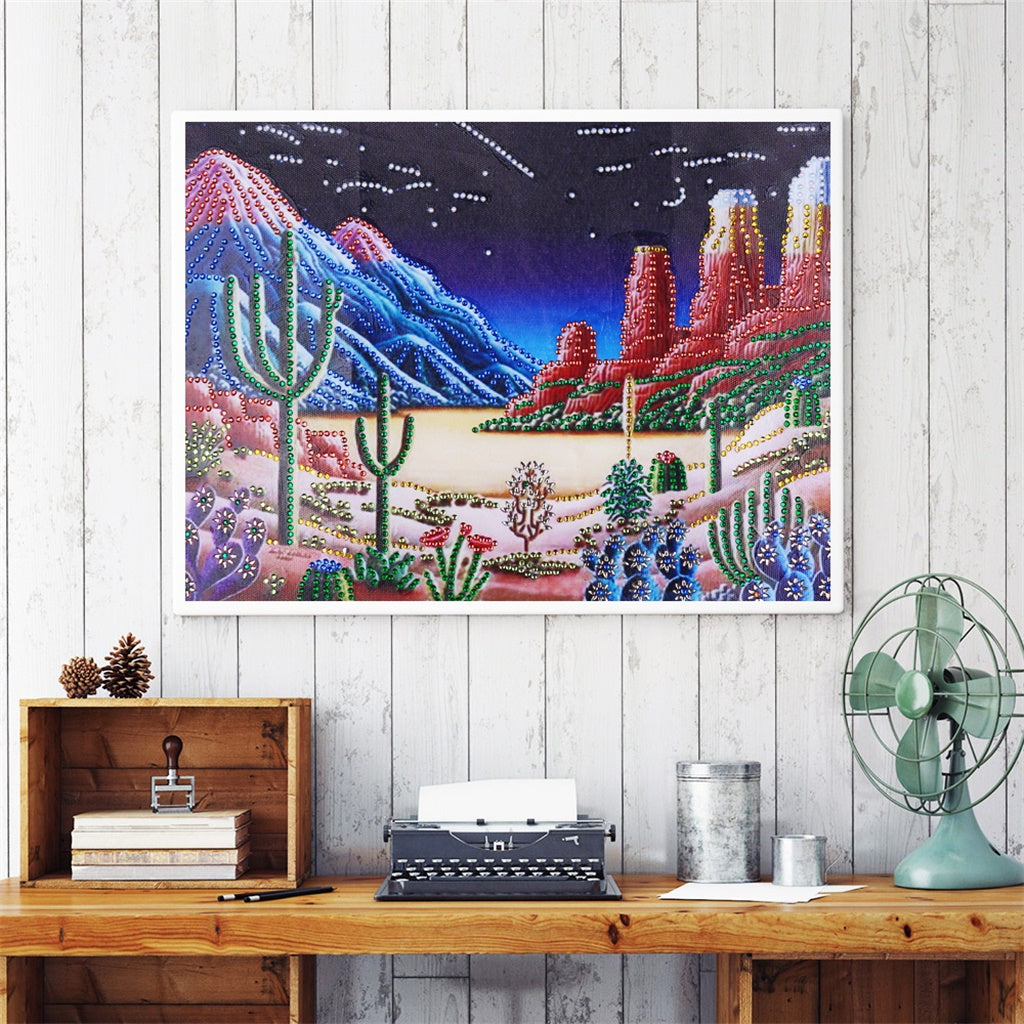 Starry Mountain View  | Crystal Rhinestone  | Full Round Diamond Painting Kits
