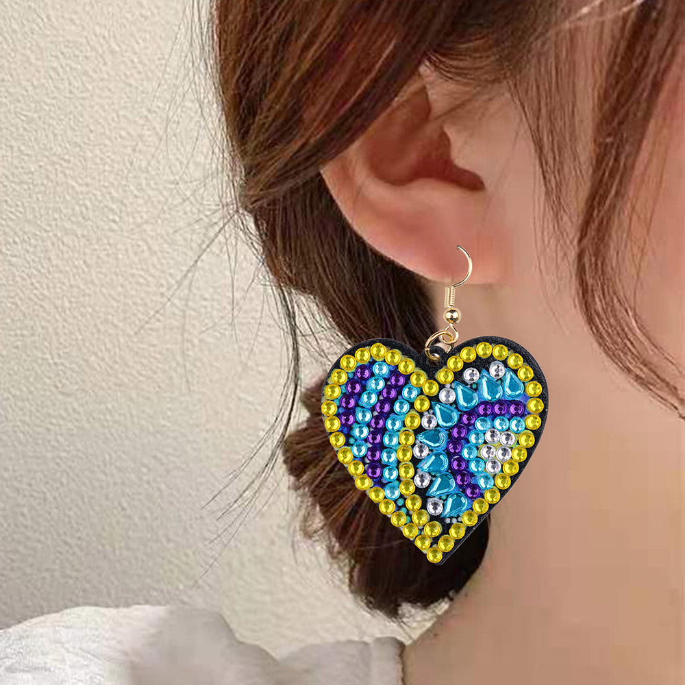 DIY Diamond Painting Earrings Handmade heart