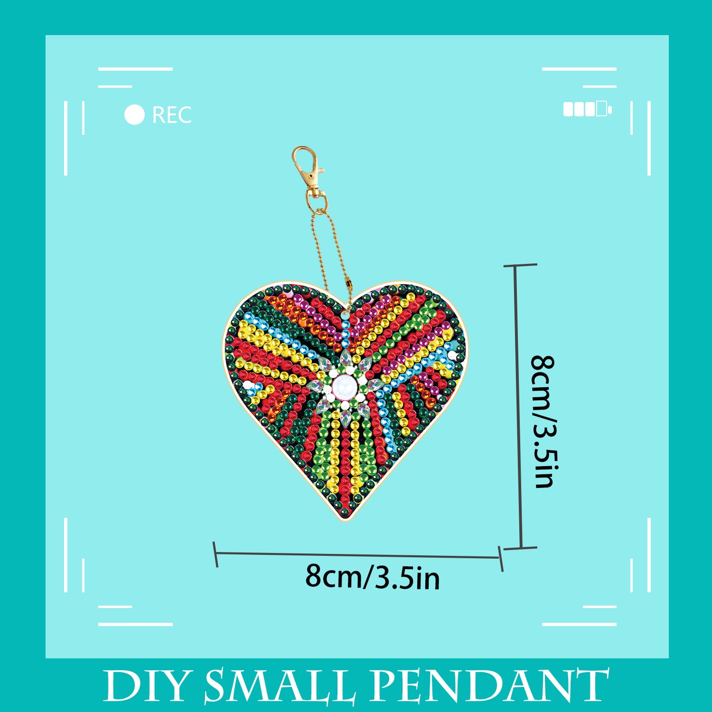 DIY keychain | Heart | Double-sided | Five Piece Set