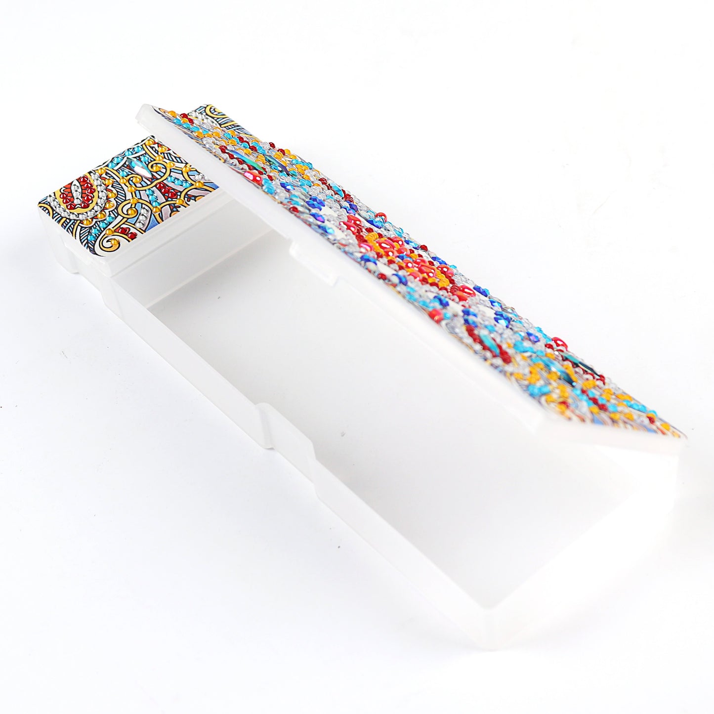 DIY speziell geformte Diamantmalerei 2-Gitter-Federmäppchen | Schmetterling | Aufbewahrungsbox geschenkt