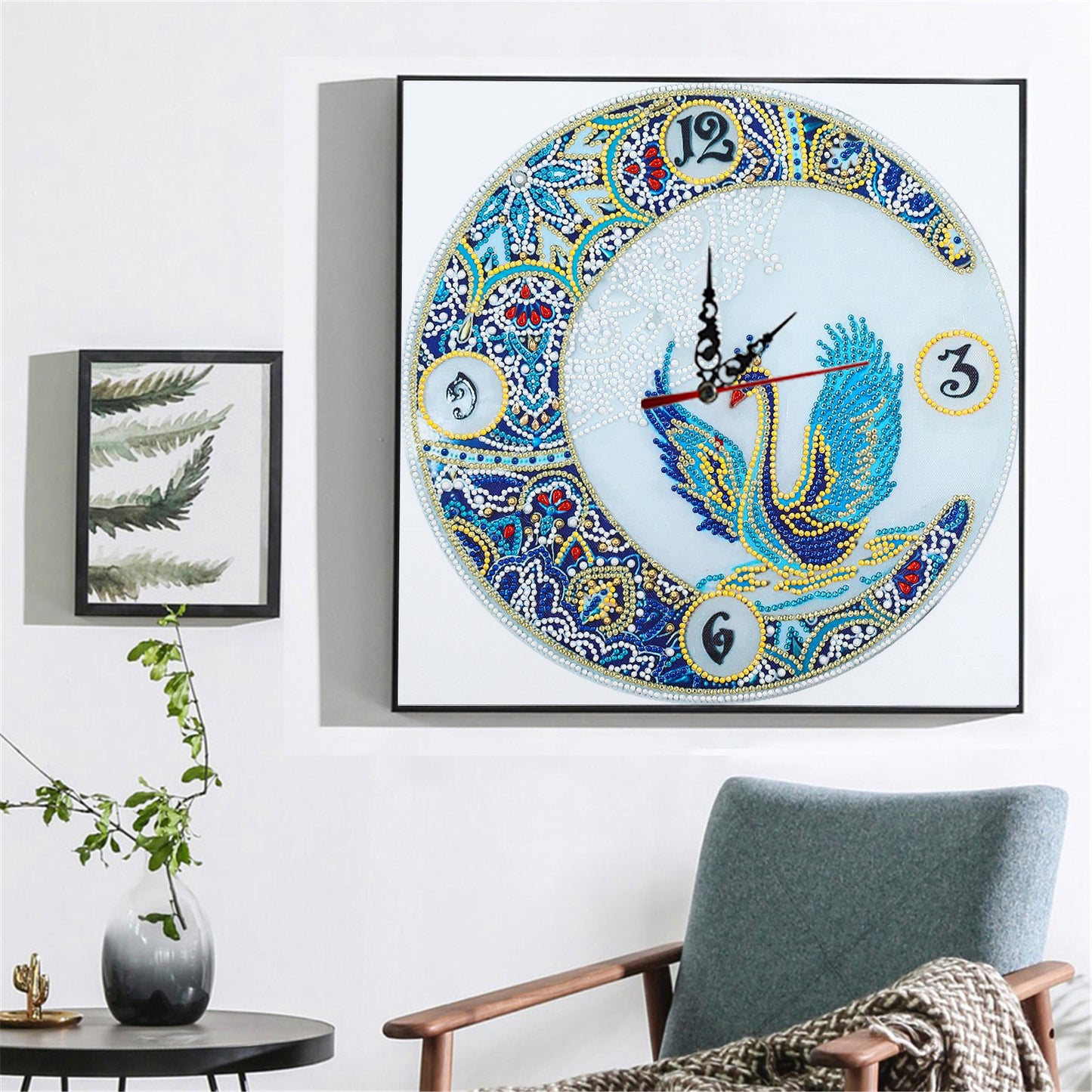 Peacock Clock | Special Shaped Diamond Painting Kits