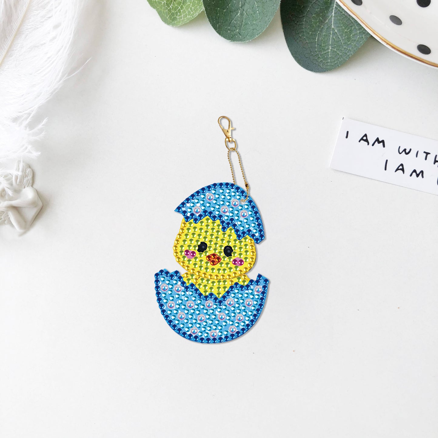 DIY keychain | Easter duck | Double-sided | Five Piece Set