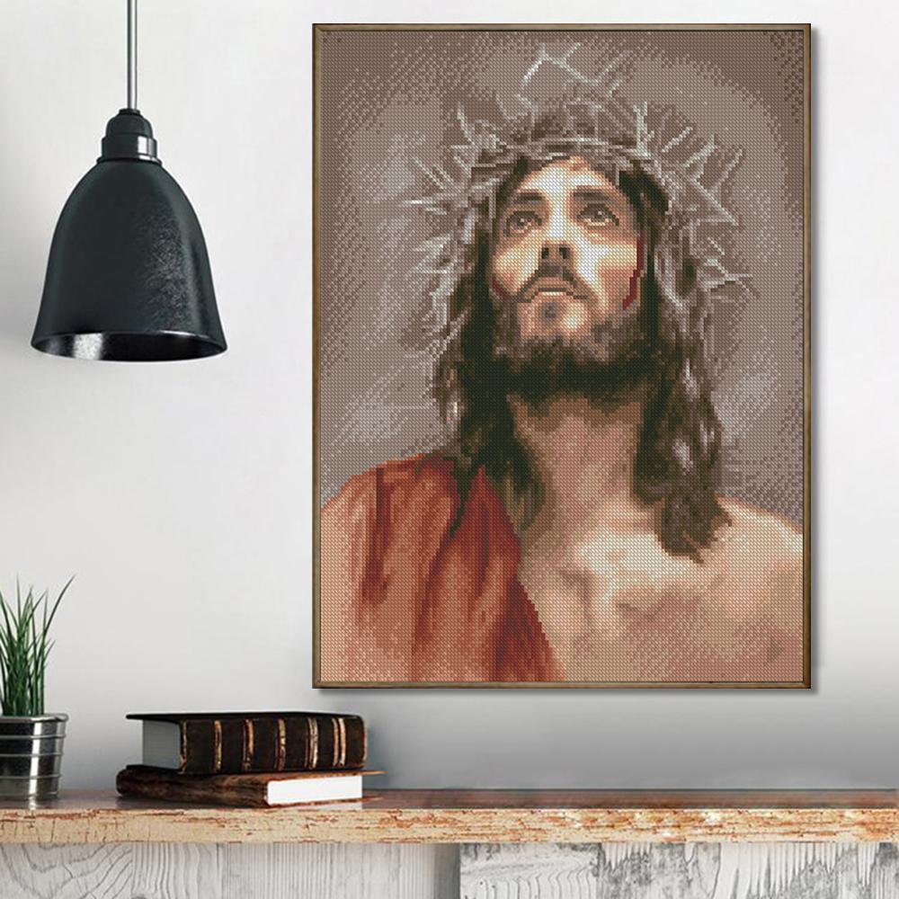 Jésus | Kits de peinture au diamant carré complet