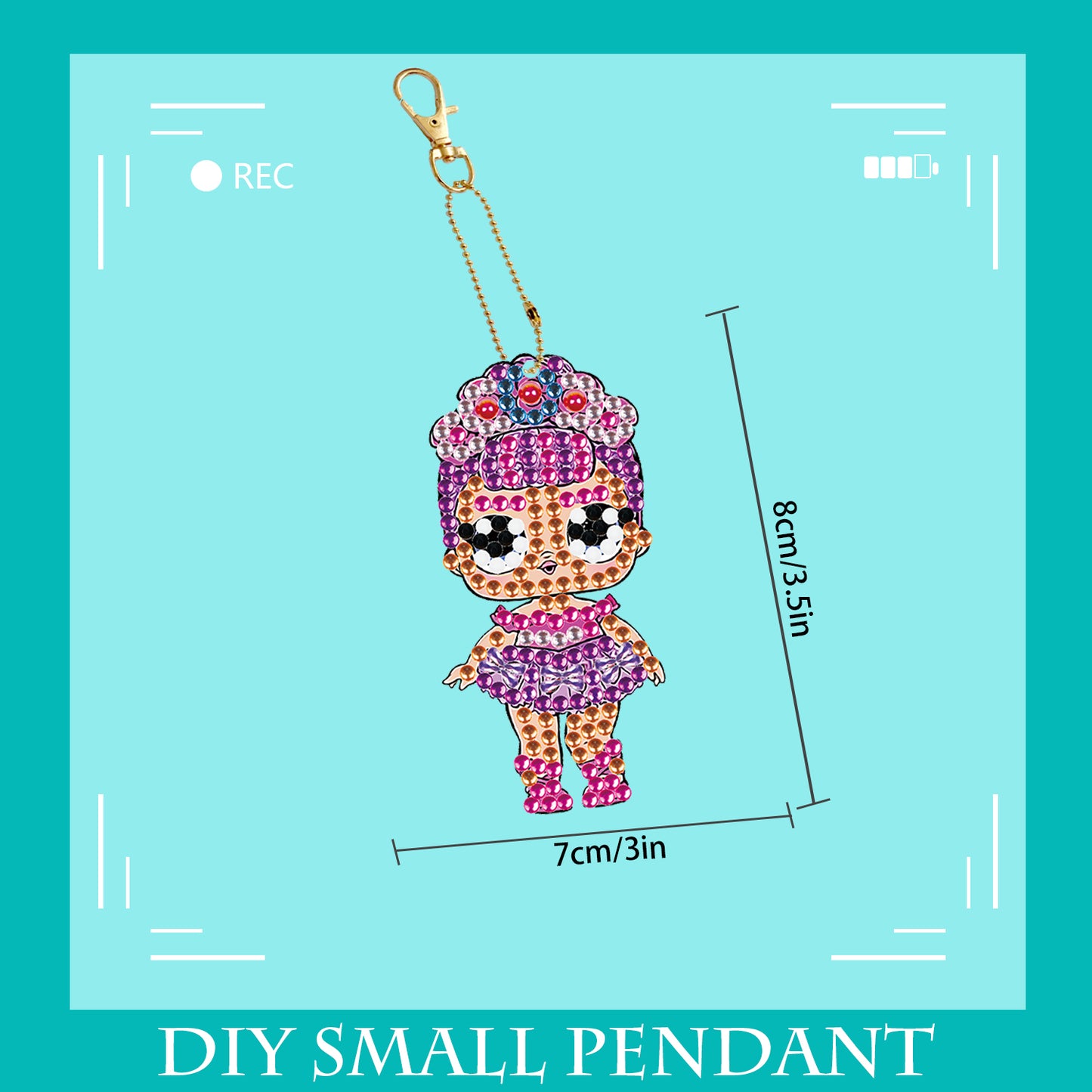 DIY keychain | Girl | Double-sided | Five Piece Set