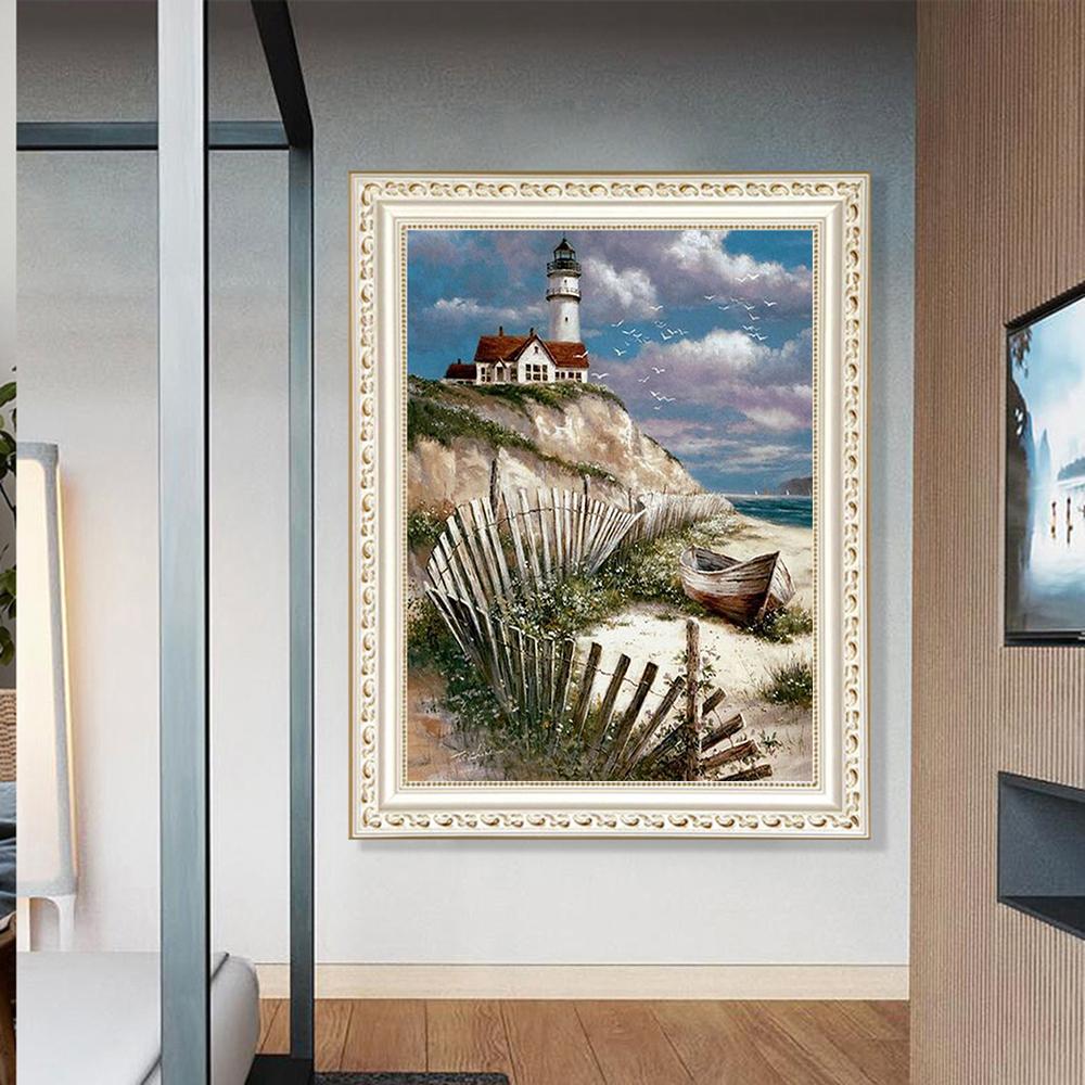 Seascape Lighthouse Scenery | Full Round Diamond Painting Kits