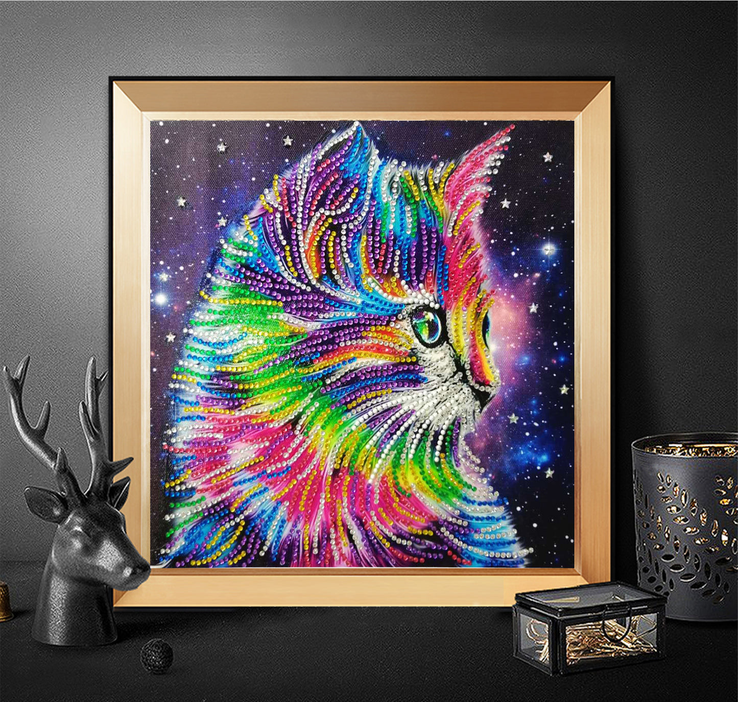 Chat | Kits de peinture au diamant de forme spéciale