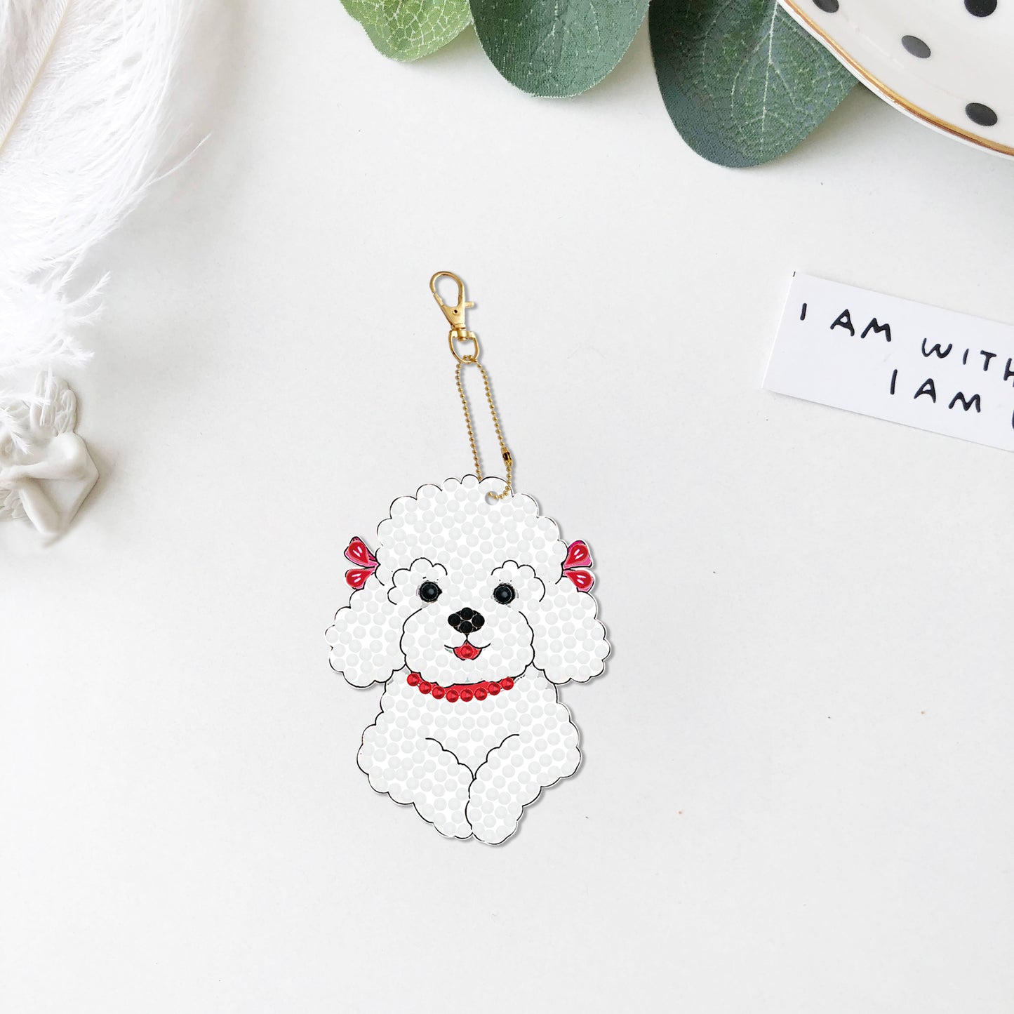 DIY keychain | Dog | Double-sided | Five Piece Set