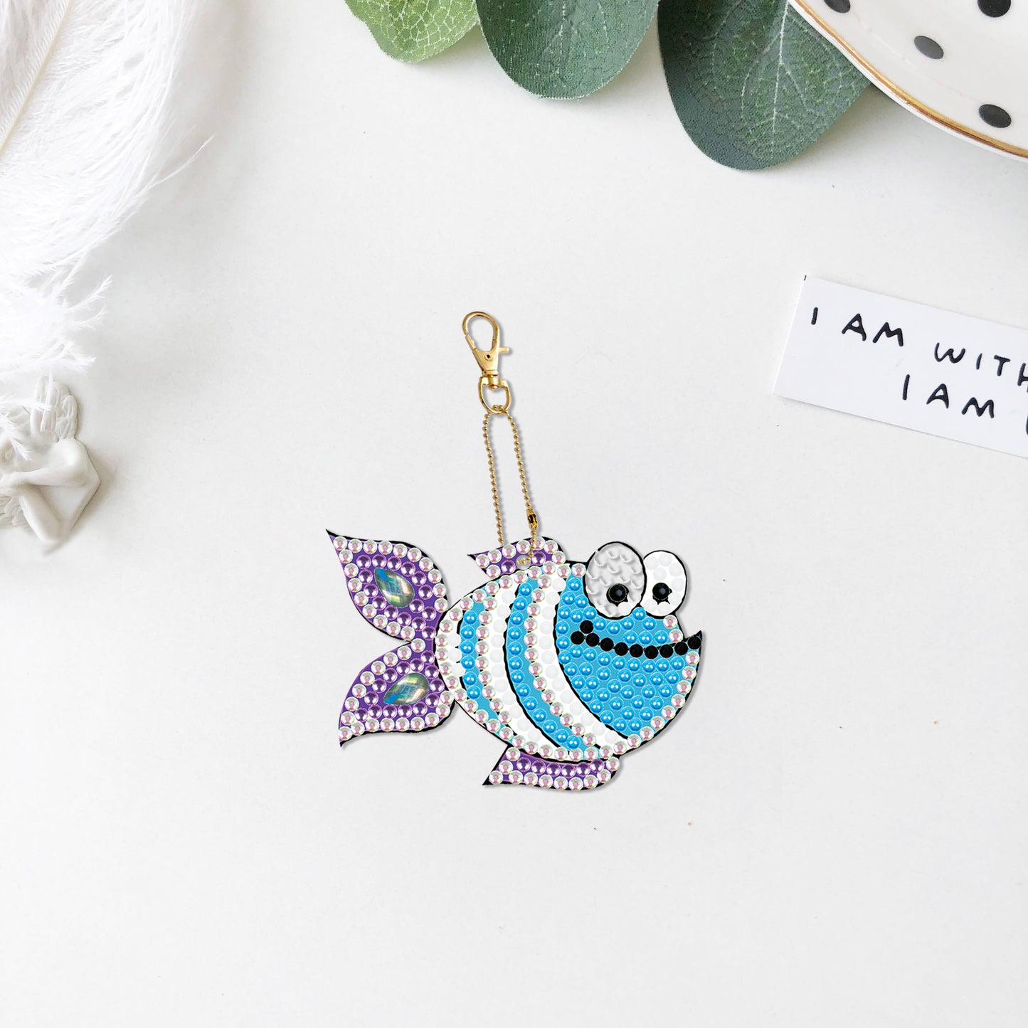 DIY keychain | Fish Seahorse Crab | Double-sided | Five Piece Set