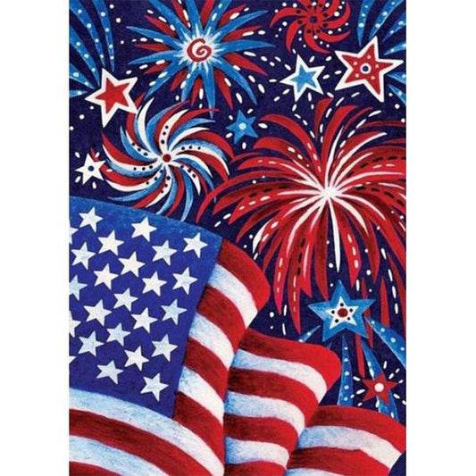 American firework flag | Full Round Diamond Painting Kits