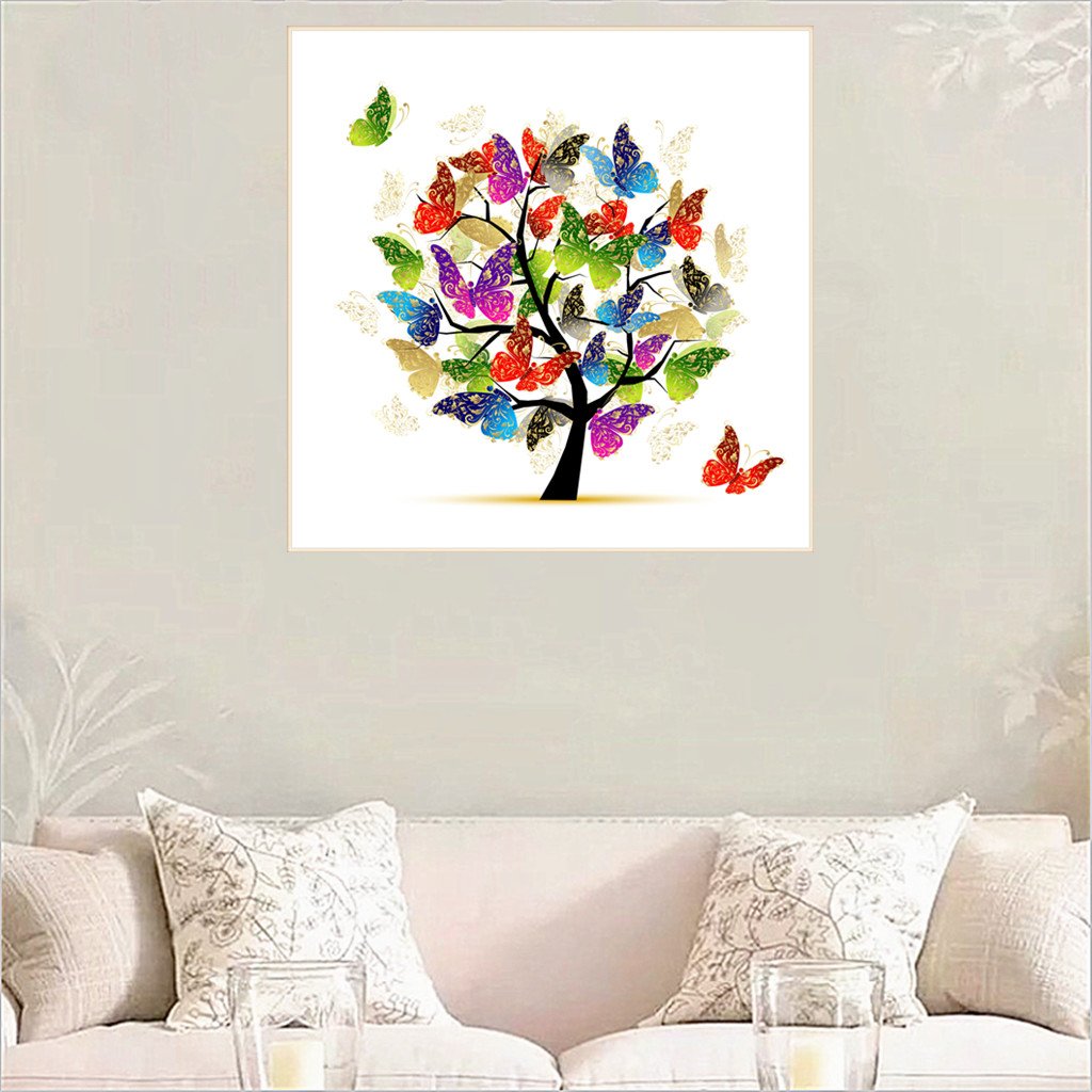 Tree and Butterfly | Full Round Diamond Painting Kits