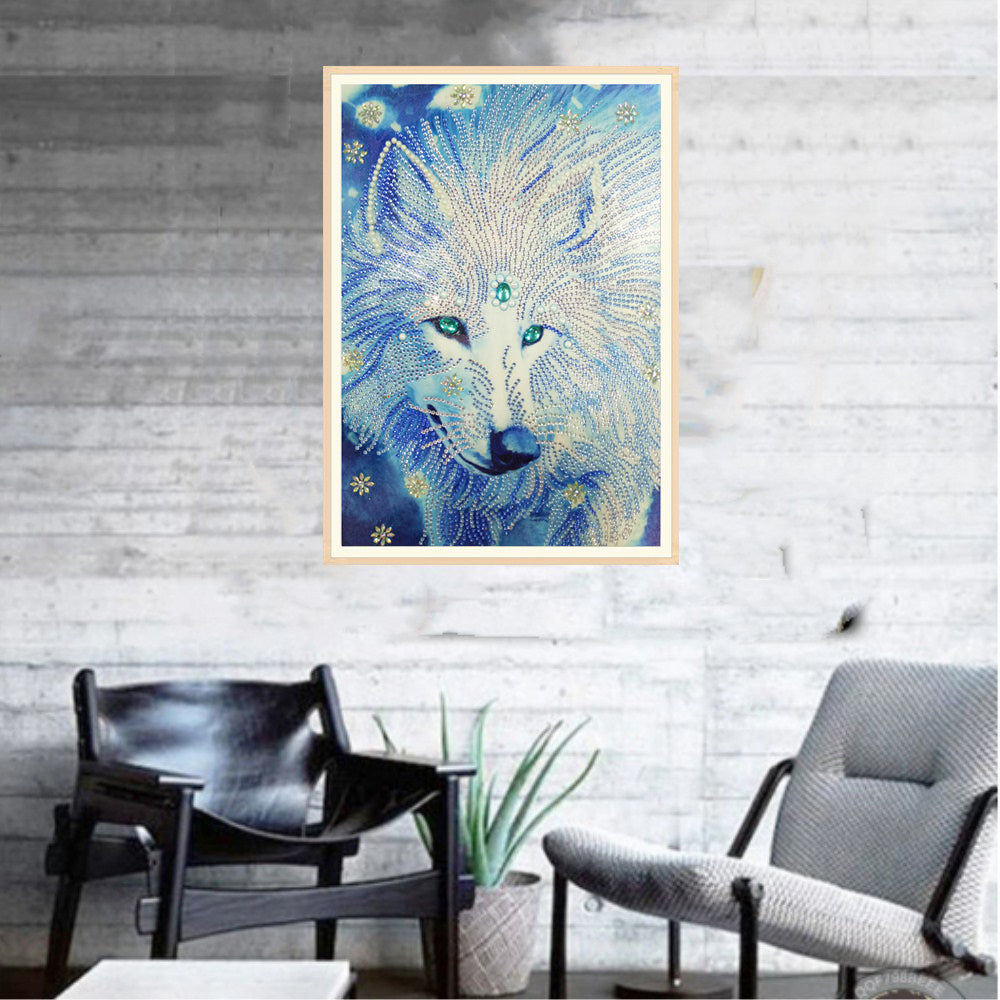 Wolf  | Crystal Rhinestone  | Full Round Diamond Painting Kits