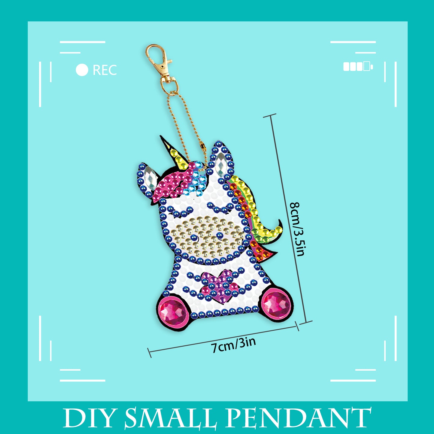 DIY keychain | Unicorn | Double-sided | Five Piece Set