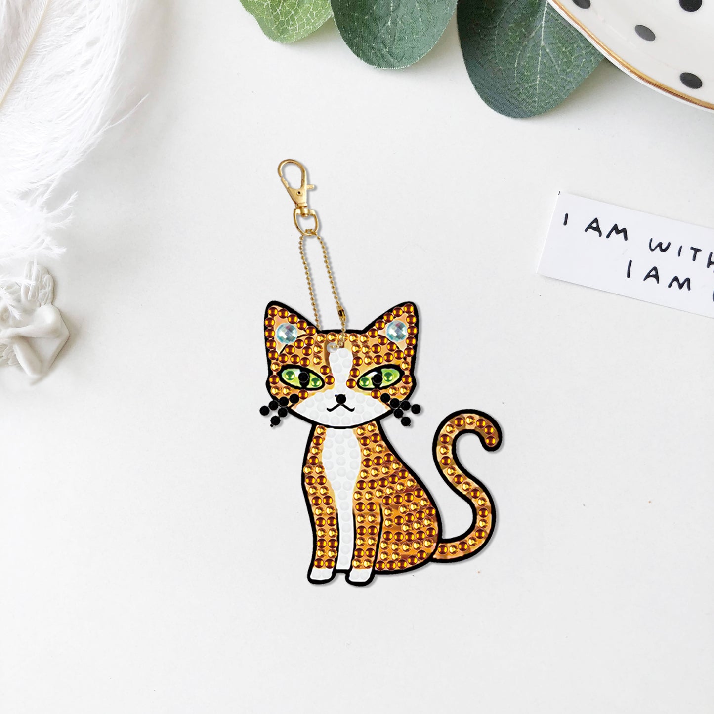 DIY keychain | Cat | Double-sided | Five Piece Set