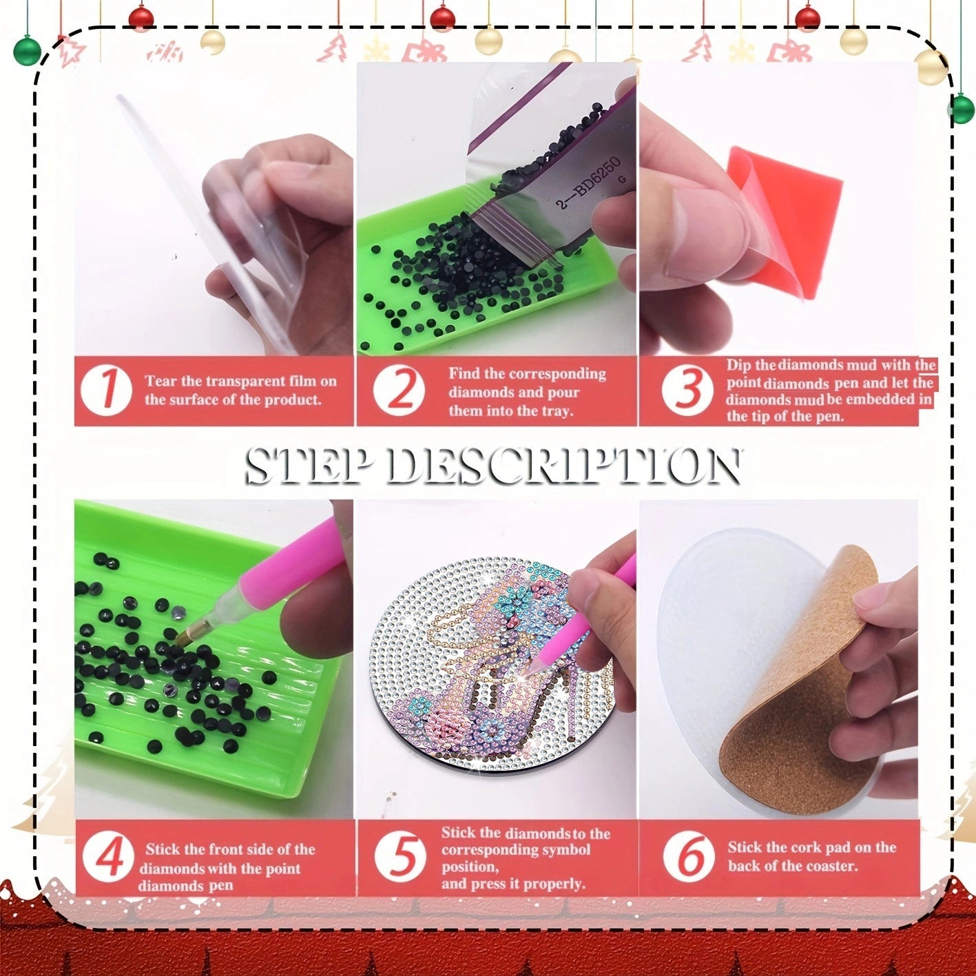 8 pcs set DIY Special Shaped Diamond Painting Coaster  | High Heels (no holder)