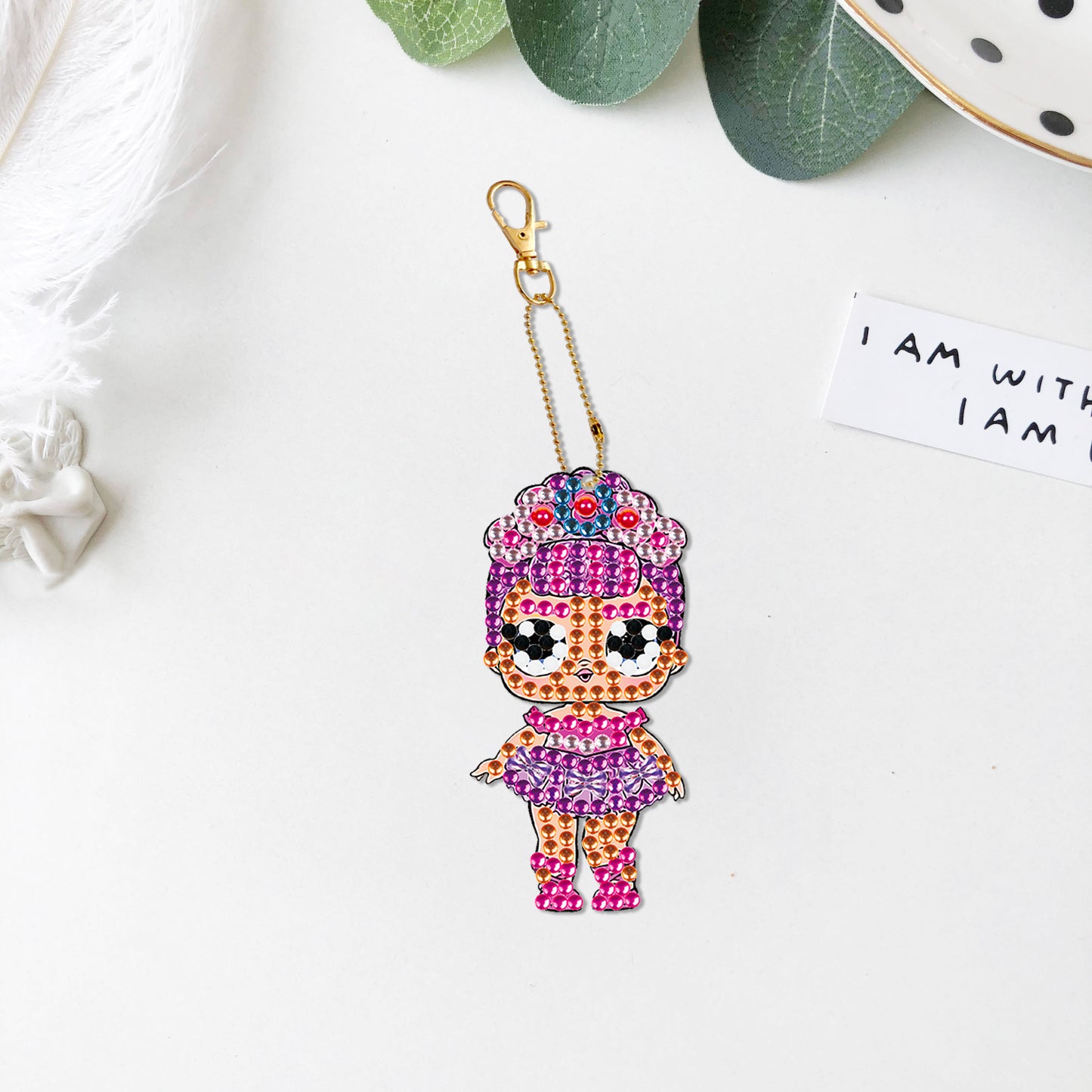 DIY keychain | Girl | Double-sided | Five Piece Set