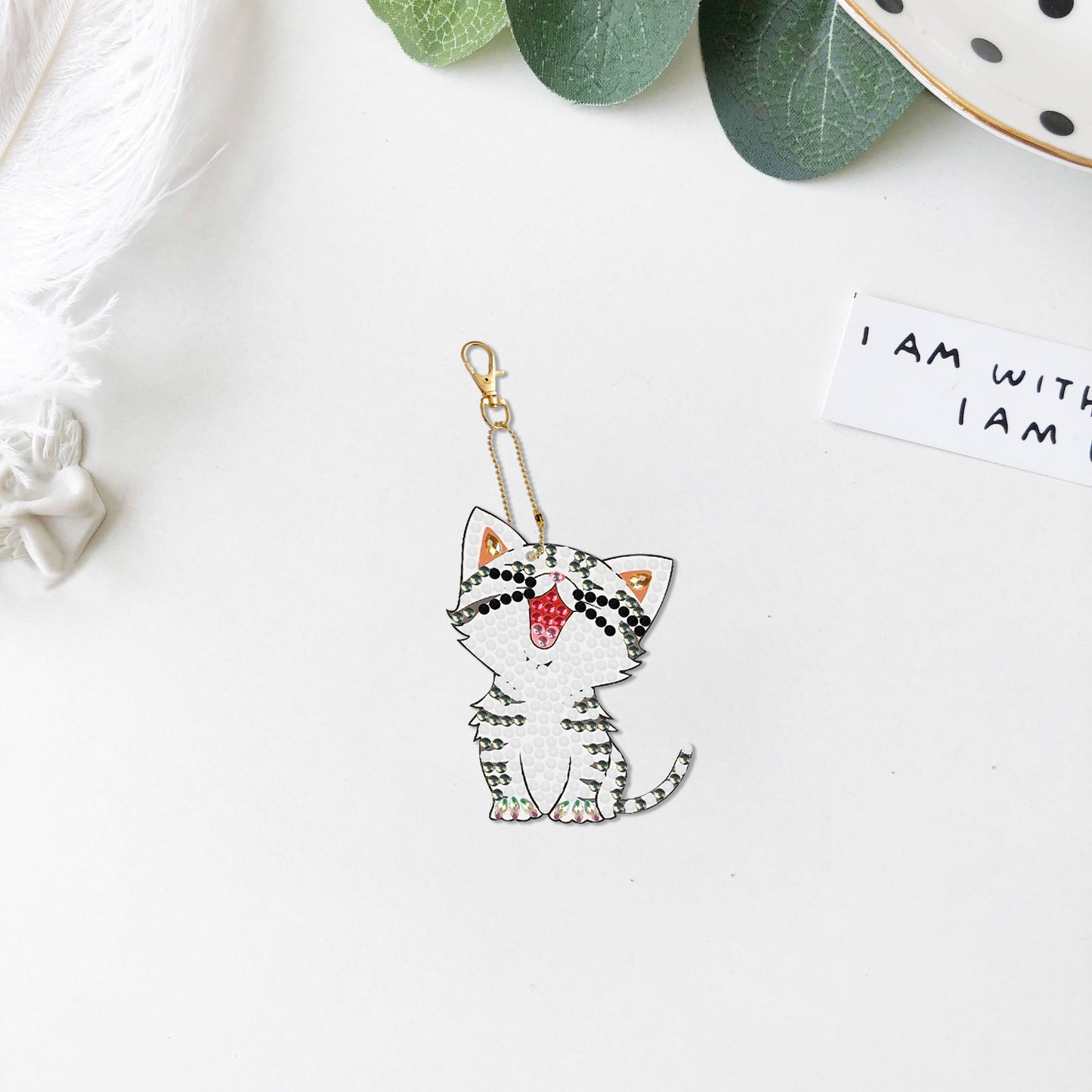 DIY keychain | Cat | Double-sided | Five Piece Set