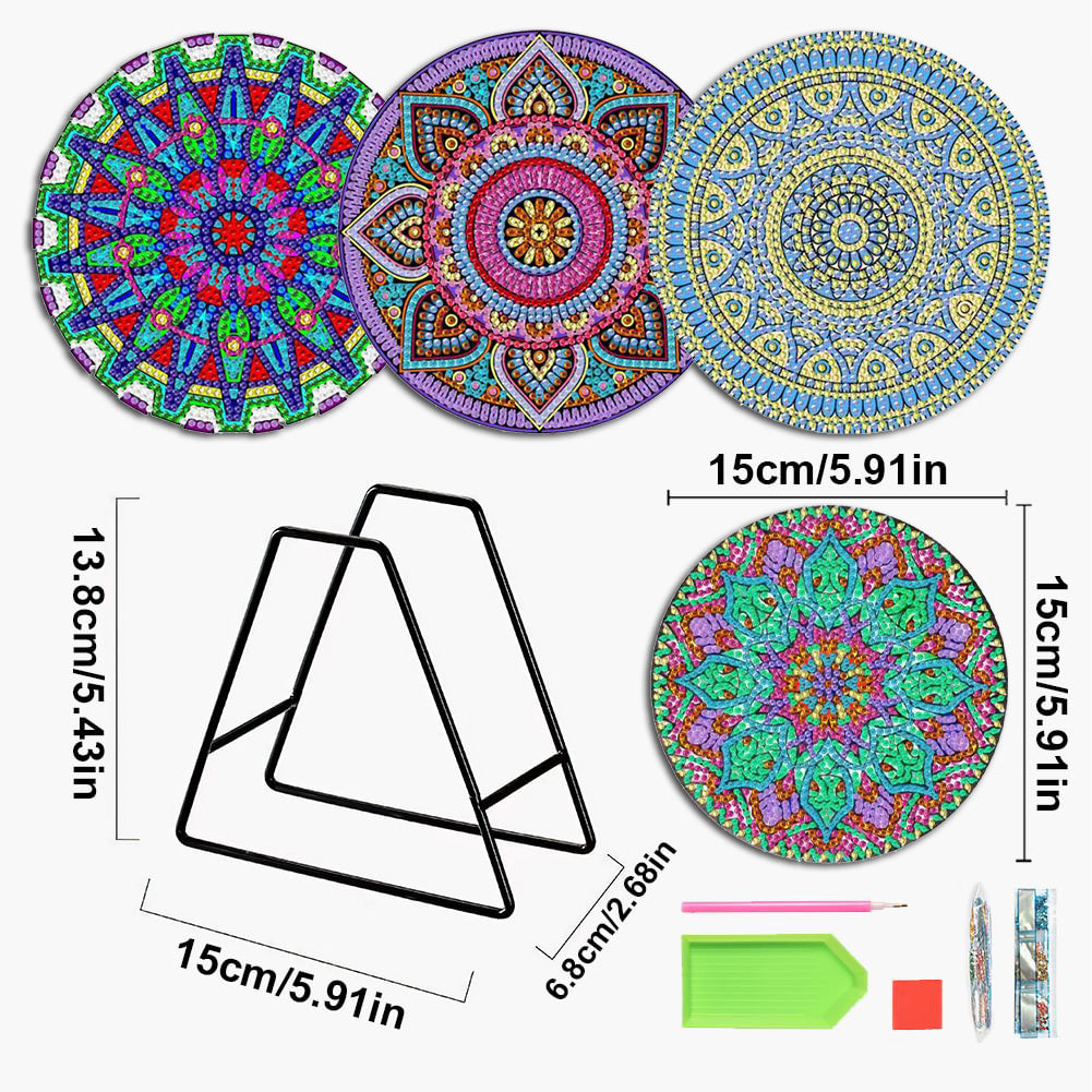 4PCS Diamond Painting Placemats Dish Mats | Mandala