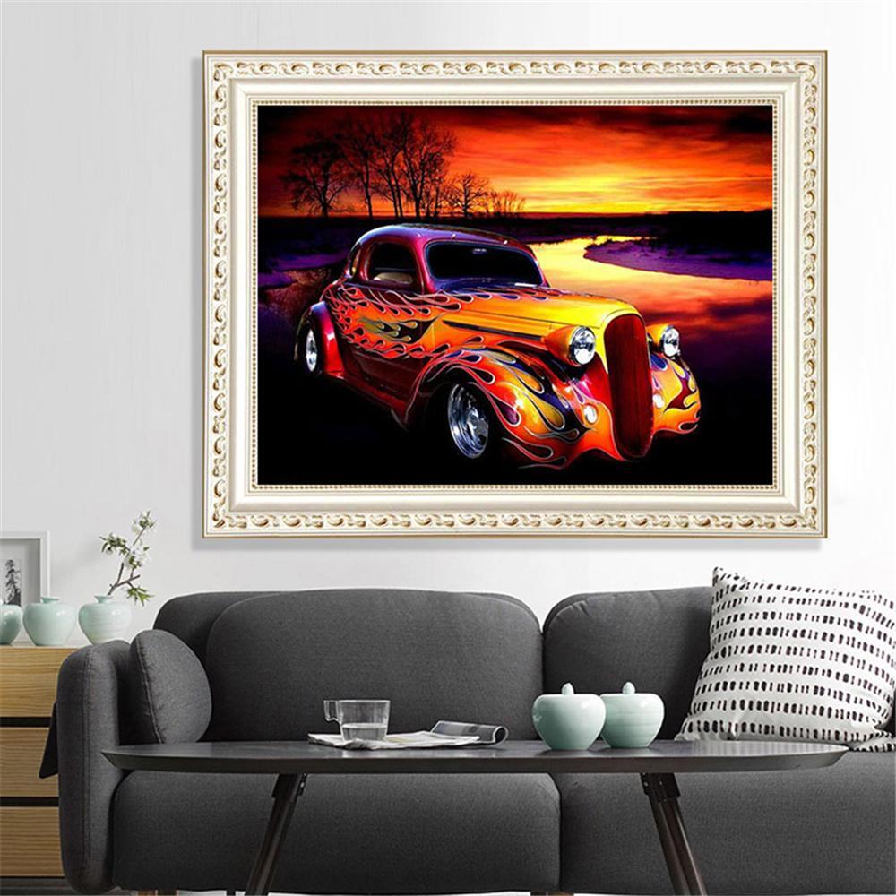 Fire Car  | Full Square Diamond Painting Kits