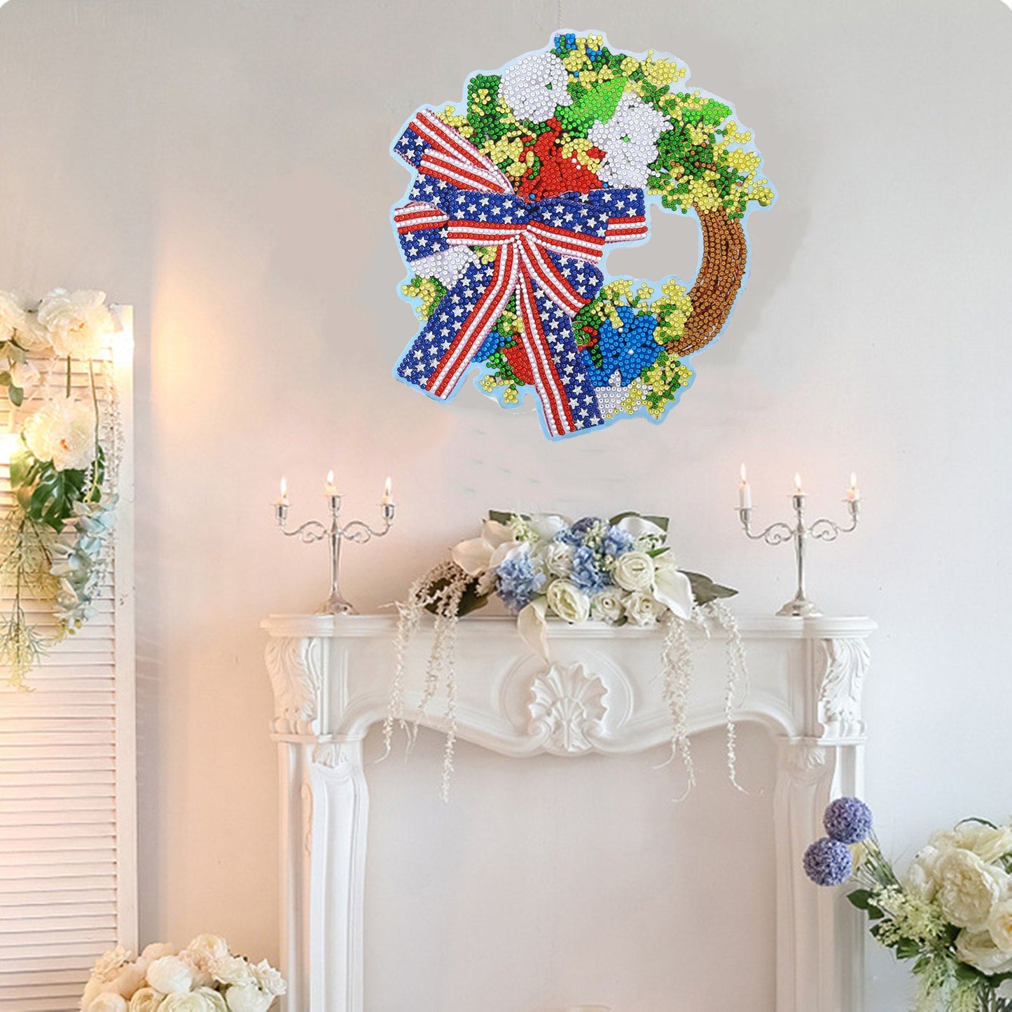 DIY Diamond Painting Wreath - Independence Day