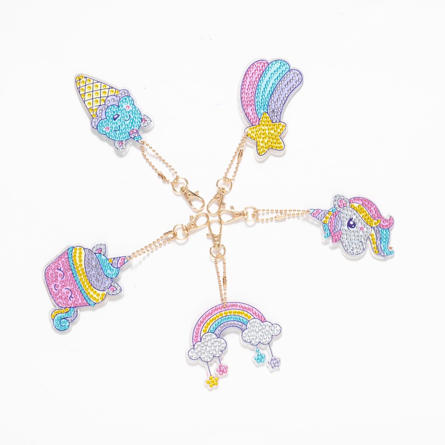 DIY keychain | Unicorn | Double-sided | Five Piece Set