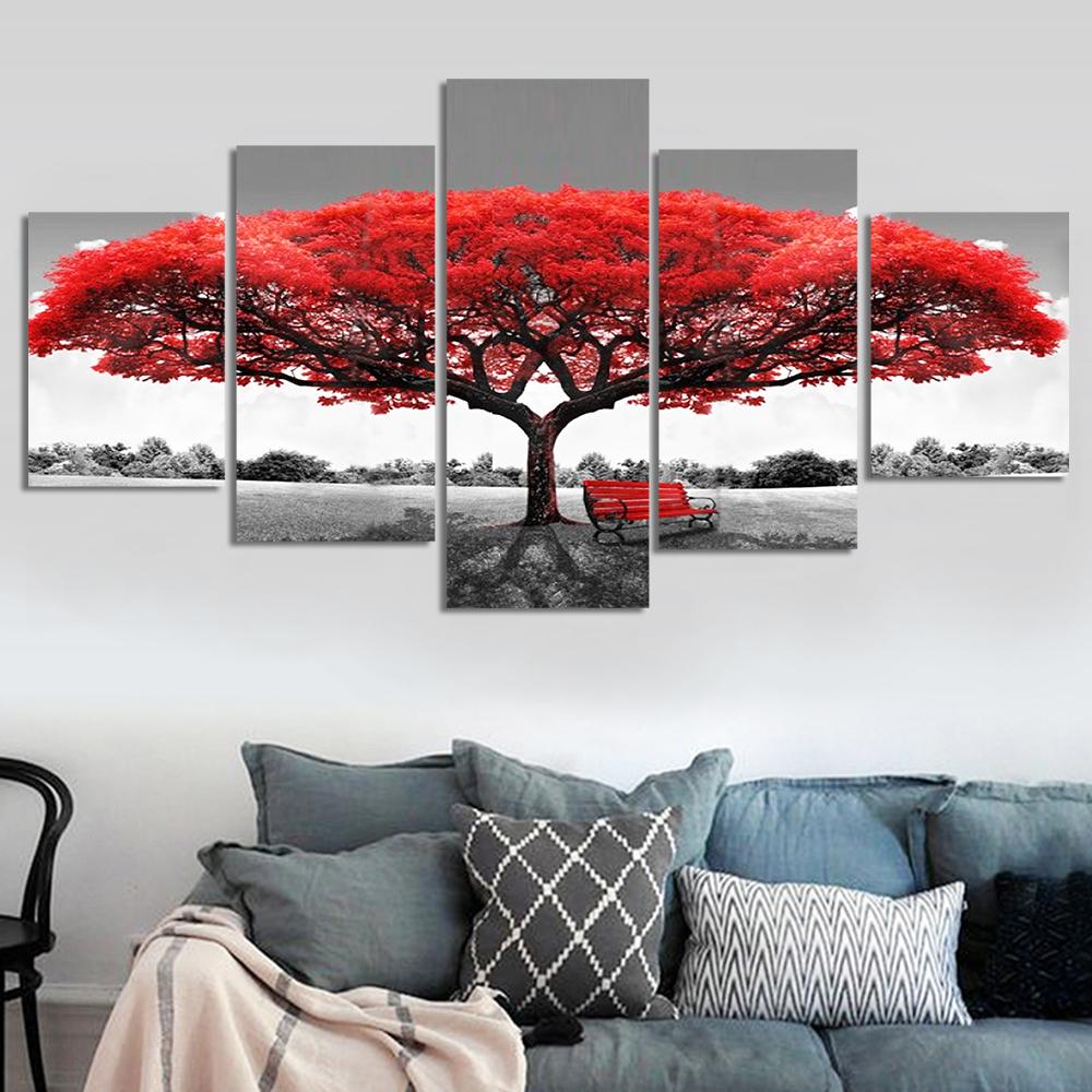 Red Tree  | Full Round Diamond Painting Kits