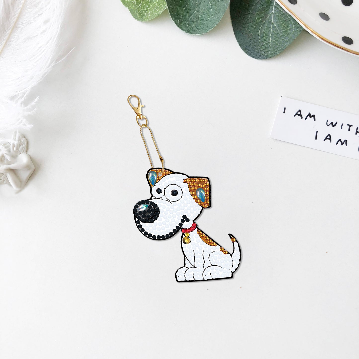 DIY keychain | Dog | Double-sided | Five Piece Set